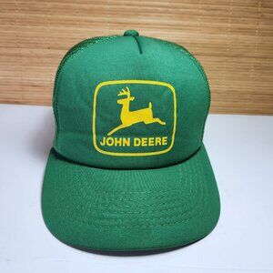 Vintage John Deere Trucker Hat Green Mesh Bach Snapback 5 Pannel Canada